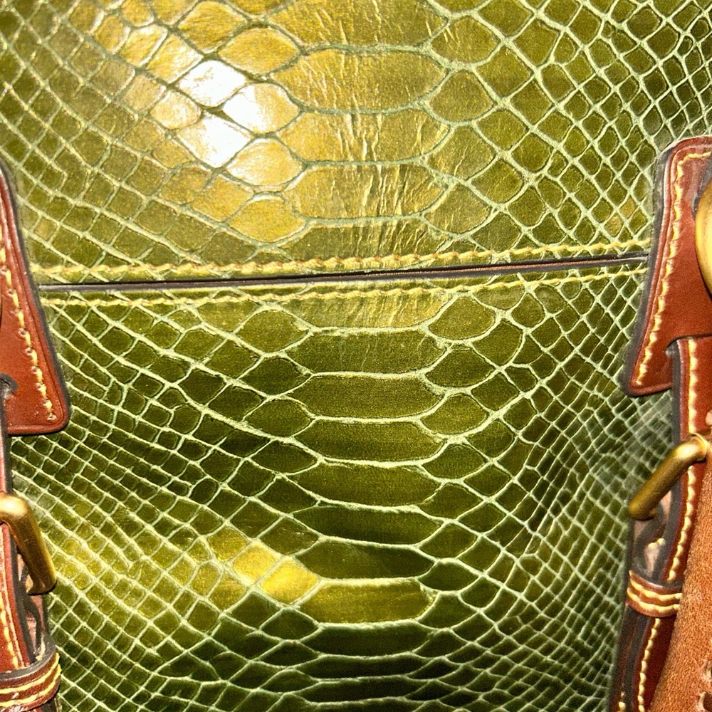 Dooney And Bourke Python Buckle Satchel With Tass… - image 6